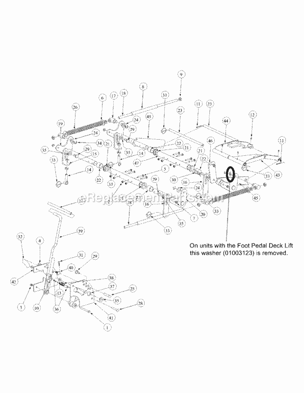 Lift Assembly Diagram and Parts List for M54-KW 53AB5DBW150 Cub Cadet Sprayer